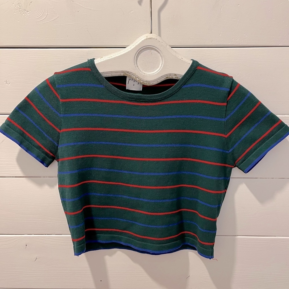 Polly Striped Cropped Tee – Size S/M